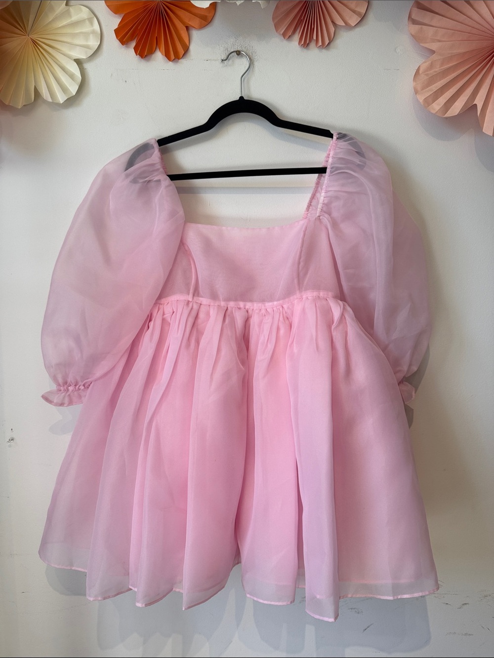 Selkie the puff dress in Angel delight (pink) size large